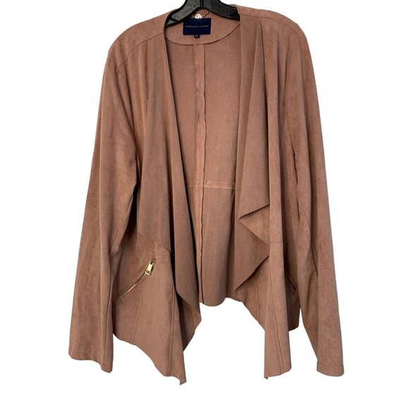 Adrienne Vittadini Women's Waterfall Jacket XXL Cardi Drape Microfiber 7289 - Picture 1 of 8